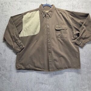 Vintage Remington Shooting Shirt Mens 2XL Green Button Down Right Handed
